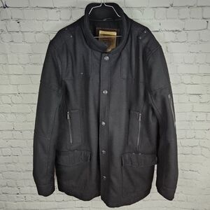POINT ZERO | snap button close wool blend high neck coat